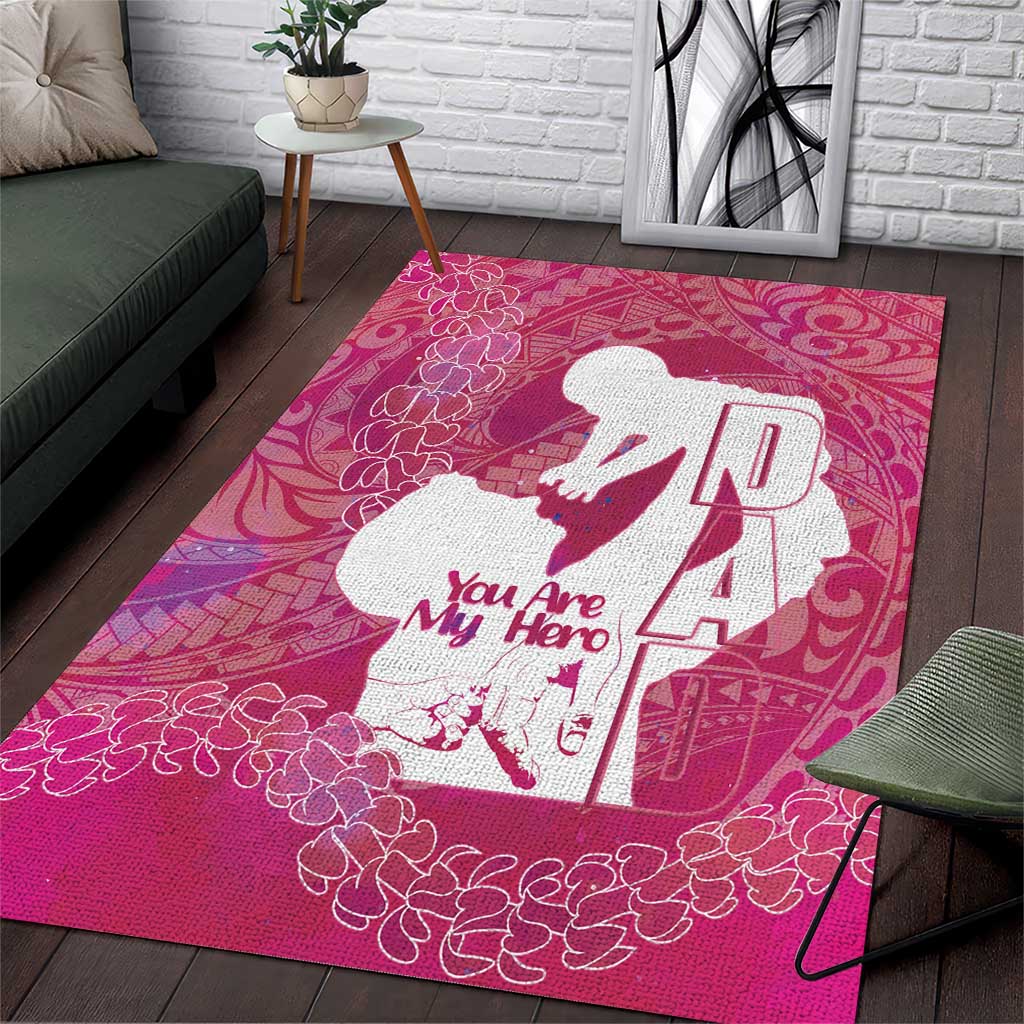 Pink Polynesia Father's Day Area Rug Dad You Are My Hero LT14 Pink - Polynesian Pride