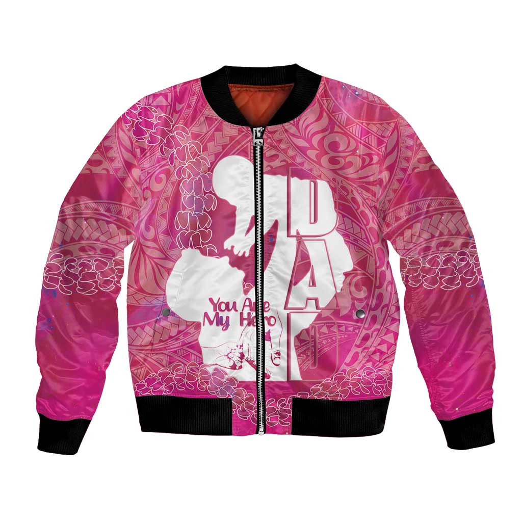 Pink Polynesia Father's Day Bomber Jacket Dad You Are My Hero LT14 Unisex Pink - Polynesian Pride