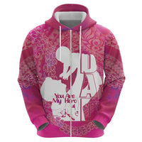 Pink Polynesia Father's Day Hoodie Dad You Are My Hero LT14 - Polynesian Pride
