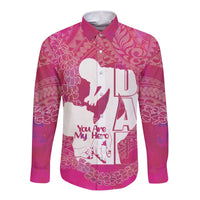 Pink Polynesia Father's Day Long Sleeve Button Shirt Dad You Are My Hero LT14 Unisex Pink - Polynesian Pride