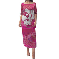 Pink Polynesia Father's Day Puletasi Dad You Are My Hero LT14 Long Dress Pink - Polynesian Pride
