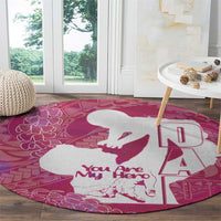 Pink Polynesia Father's Day Round Carpet Dad You Are My Hero LT14 - Polynesian Pride