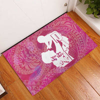 Pink Polynesia Father's Day Rubber Doormat Dad You Are My Hero LT14 - Polynesian Pride