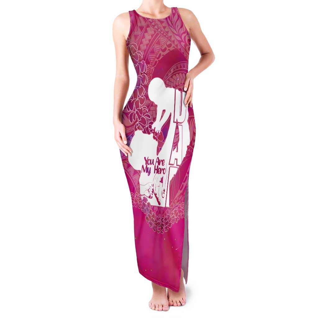 Pink Polynesia Father's Day Tank Maxi Dress Dad You Are My Hero LT14 Women Pink - Polynesian Pride