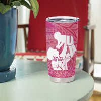 Pink Polynesia Father's Day Tumbler Cup Dad You Are My Hero LT14 - Polynesian Pride