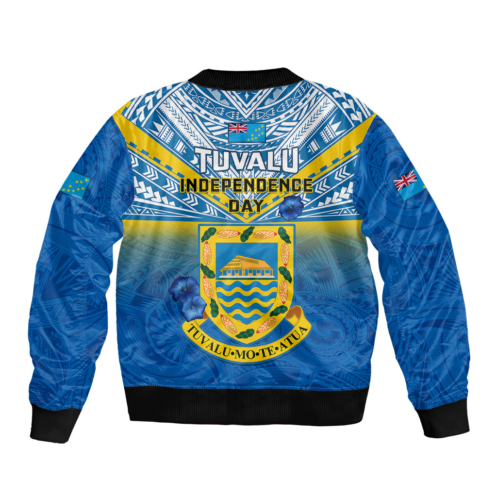 Tuvalu Independence Day Bomber Jacket Tuvaluan Proud 45th Anniversary Polynesian Pattern LT14 - Polynesian Pride