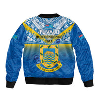 Tuvalu Independence Day Bomber Jacket Tuvaluan Proud 45th Anniversary Polynesian Pattern LT14 - Polynesian Pride
