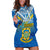 Tuvalu Independence Day Hoodie Dress Tuvaluan Proud 45th Anniversary Polynesian Pattern LT14 Blue - Polynesian Pride