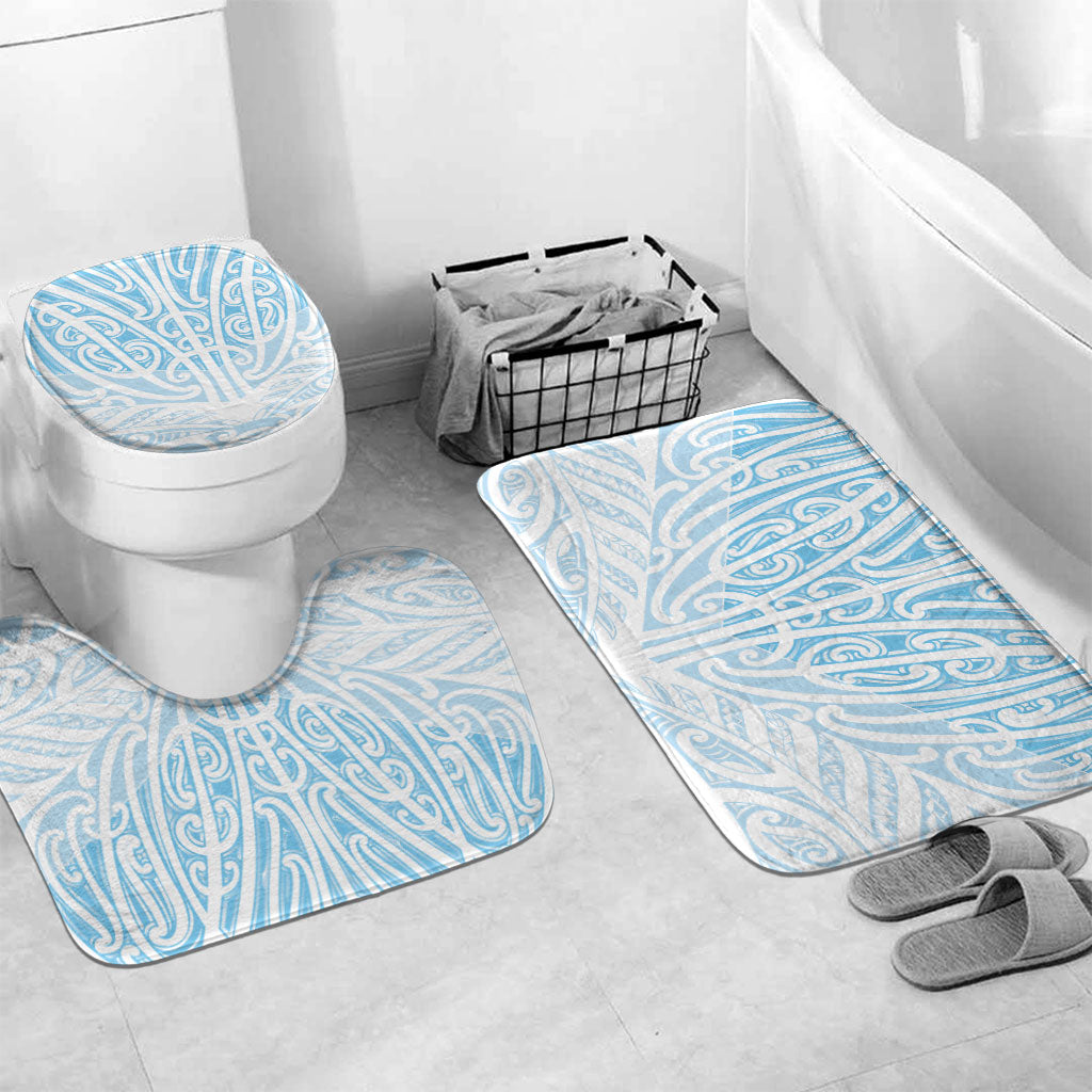 Blue New Zealand Puhoro Maori Tattoo Bathroom Set LT14 Mat Set Only (3 pcs) One Size Blue - Polynesian Pride