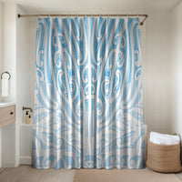 Blue New Zealand Puhoro Maori Tattoo Bathroom Set LT14 Shower Curtain Only Blue - Polynesian Pride