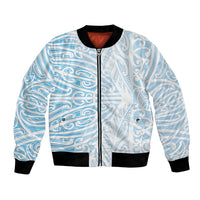 Blue New Zealand Puhoro Maori Tattoo Bomber Jacket LT14 Unisex Blue - Polynesian Pride