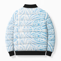 Blue New Zealand Puhoro Maori Tattoo Bomber Puffer Jacket LT14 - Polynesian Pride