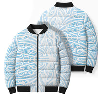 Blue New Zealand Puhoro Maori Tattoo Bomber Puffer Jacket LT14 - Polynesian Pride