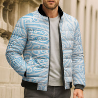 Blue New Zealand Puhoro Maori Tattoo Bomber Puffer Jacket LT14 - Polynesian Pride