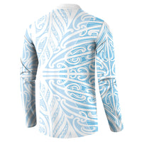 Blue New Zealand Puhoro Maori Tattoo Button Sweatshirt LT14 - Polynesian Pride