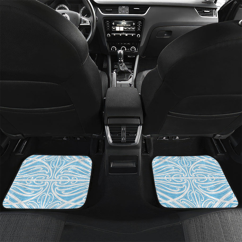Blue New Zealand Puhoro Maori Tattoo Car Mats LT14 Set 2pcs - Back Blue - Polynesian Pride