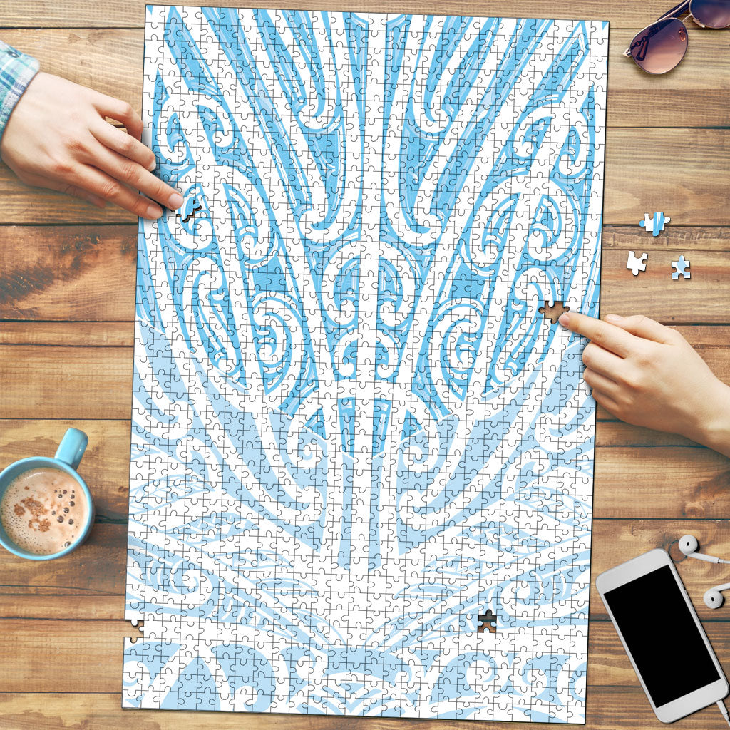 Blue New Zealand Puhoro Maori Tattoo Puzzle LT14 Blue - Polynesian Pride