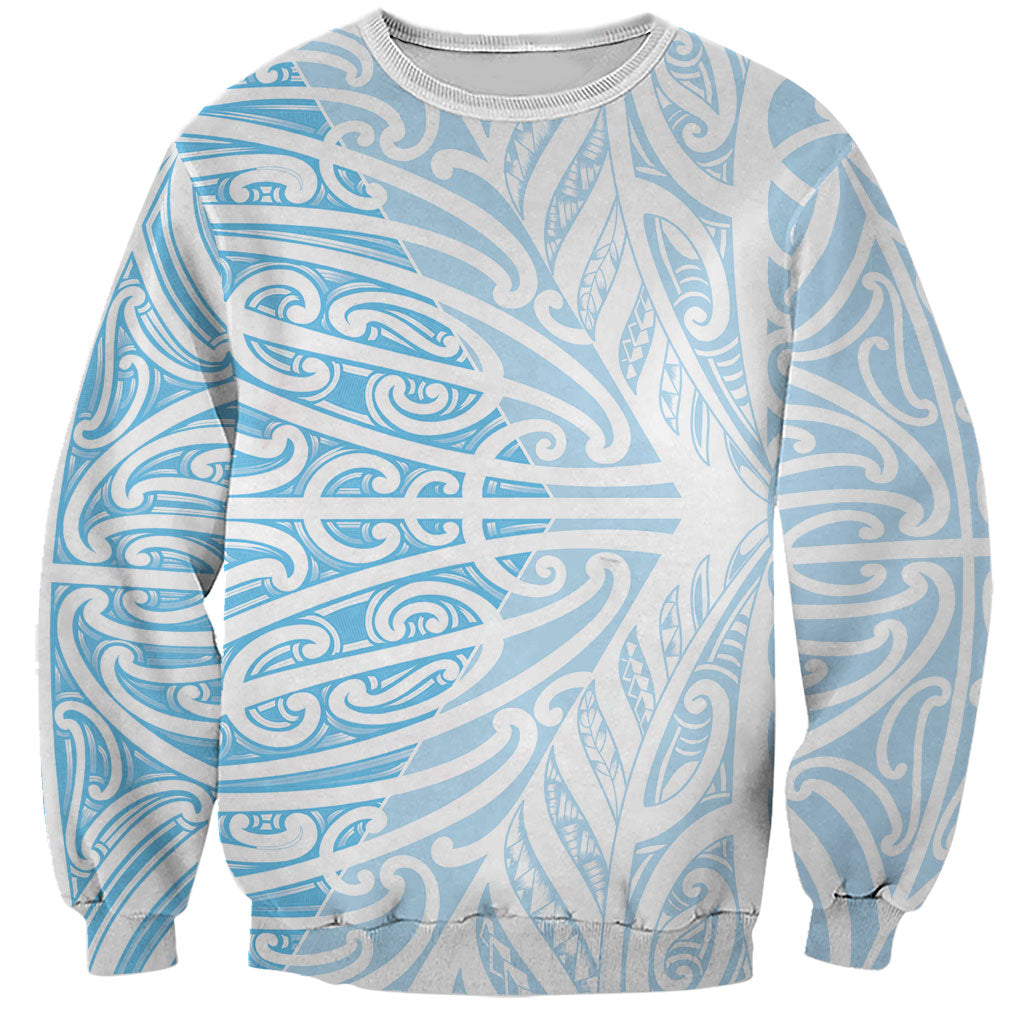 Blue New Zealand Puhoro Maori Tattoo Sweatshirt LT14 Unisex Blue - Polynesian Pride