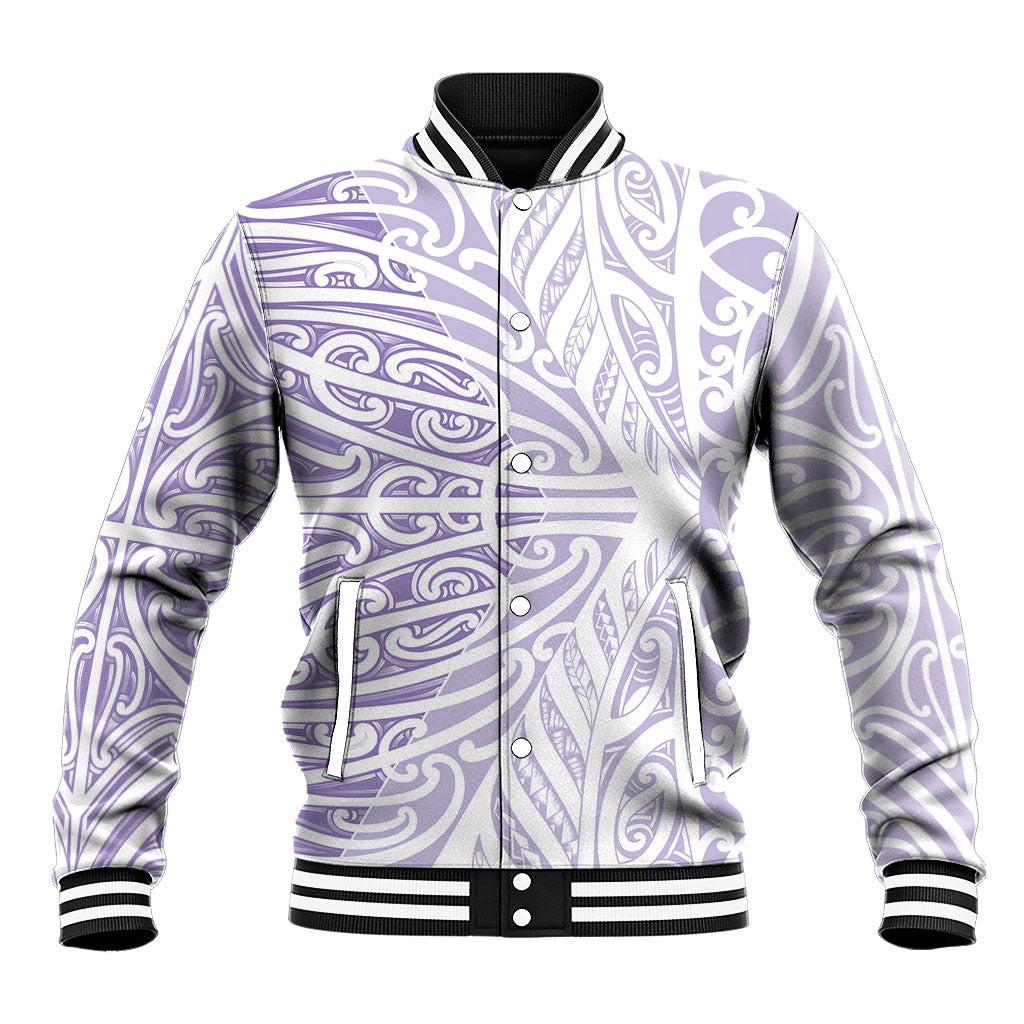 Purple New Zealand Puhoro Maori Tattoo Baseball Jacket LT14 Unisex Purple - Polynesian Pride