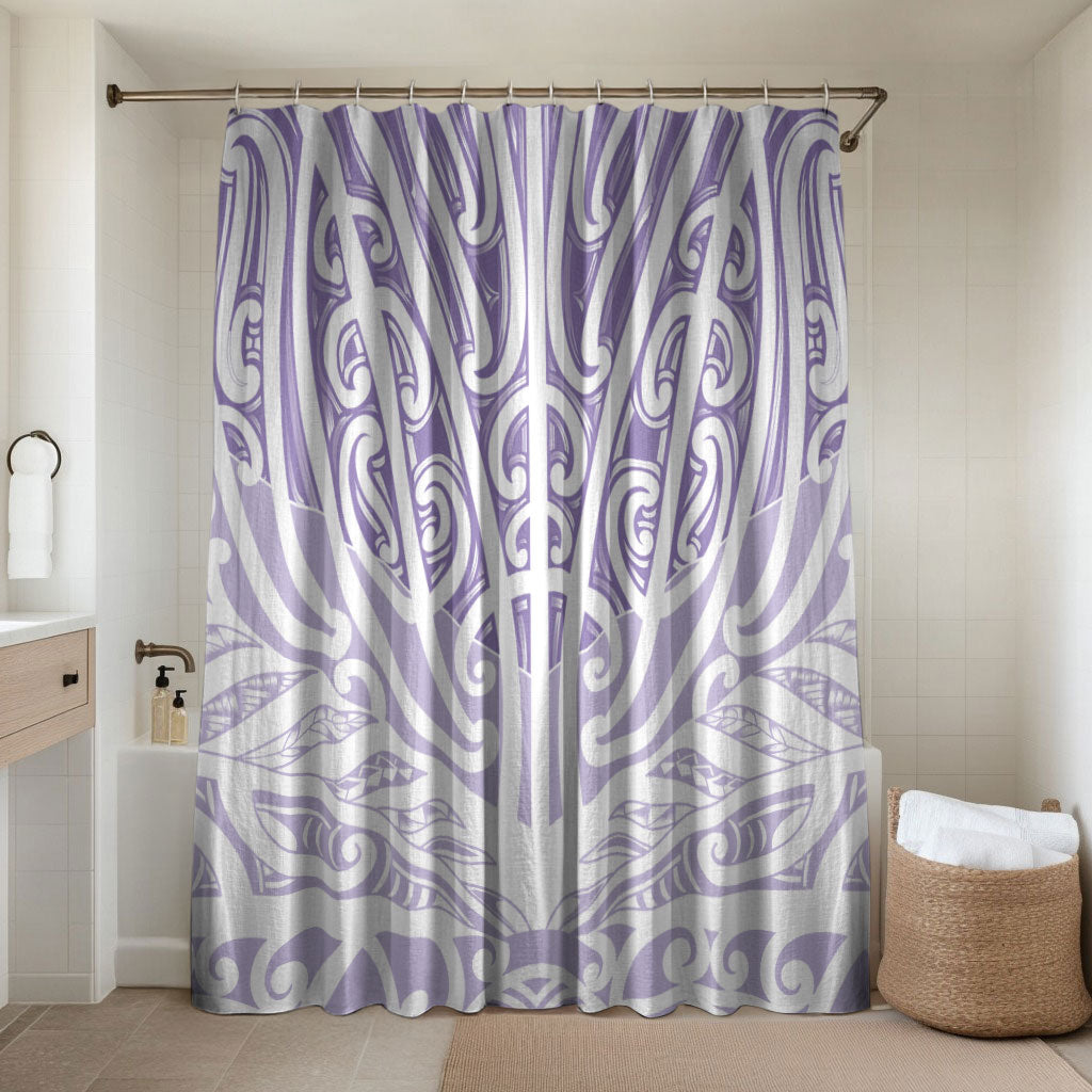 Purple New Zealand Puhoro Maori Tattoo Bathroom Set LT14 Shower Curtain Only Purple - Polynesian Pride