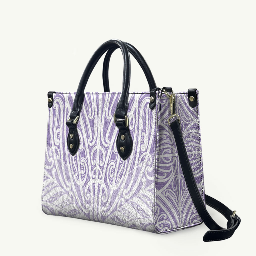 Purple New Zealand Puhoro Maori Tattoo Leather Bag LT14 Purple - Polynesian Pride