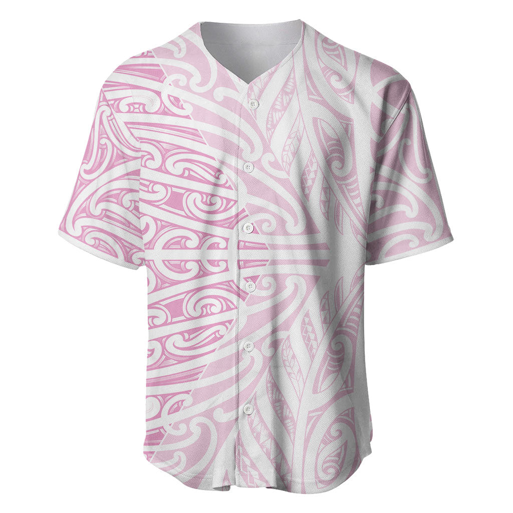 Pink New Zealand Puhoro Maori Tattoo Baseball Jersey LT14 Pink - Polynesian Pride