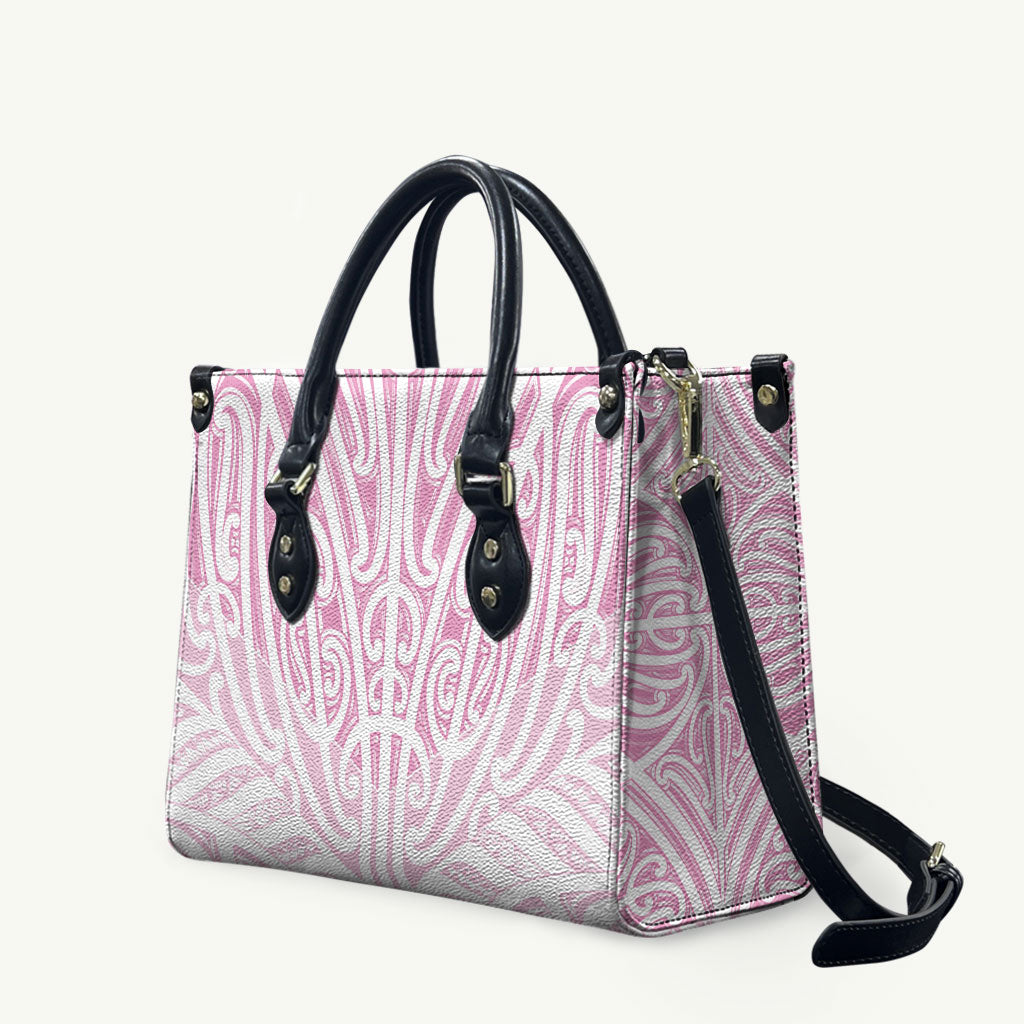 Pink New Zealand Puhoro Maori Tattoo Leather Bag LT14 Pink - Polynesian Pride