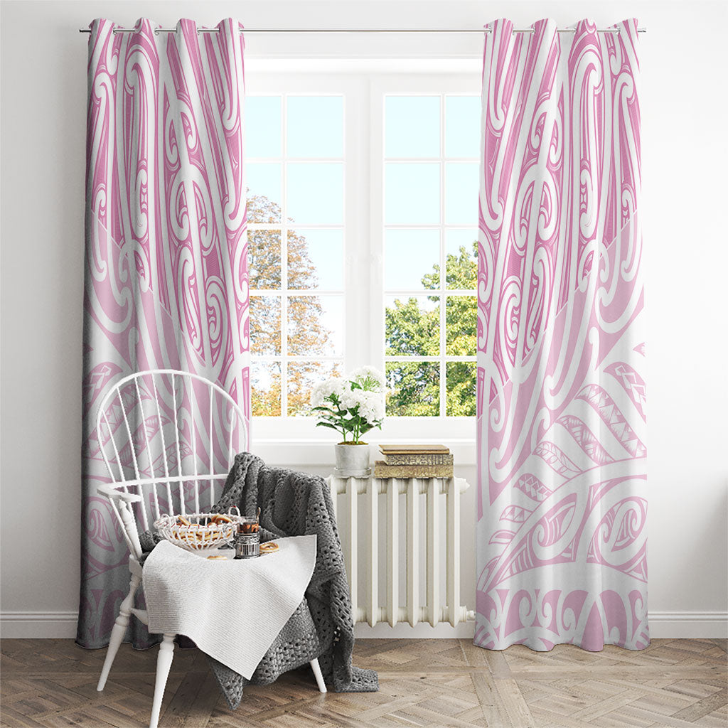 Pink New Zealand Puhoro Maori Tattoo Window Curtain LT14 - Polynesian Pride