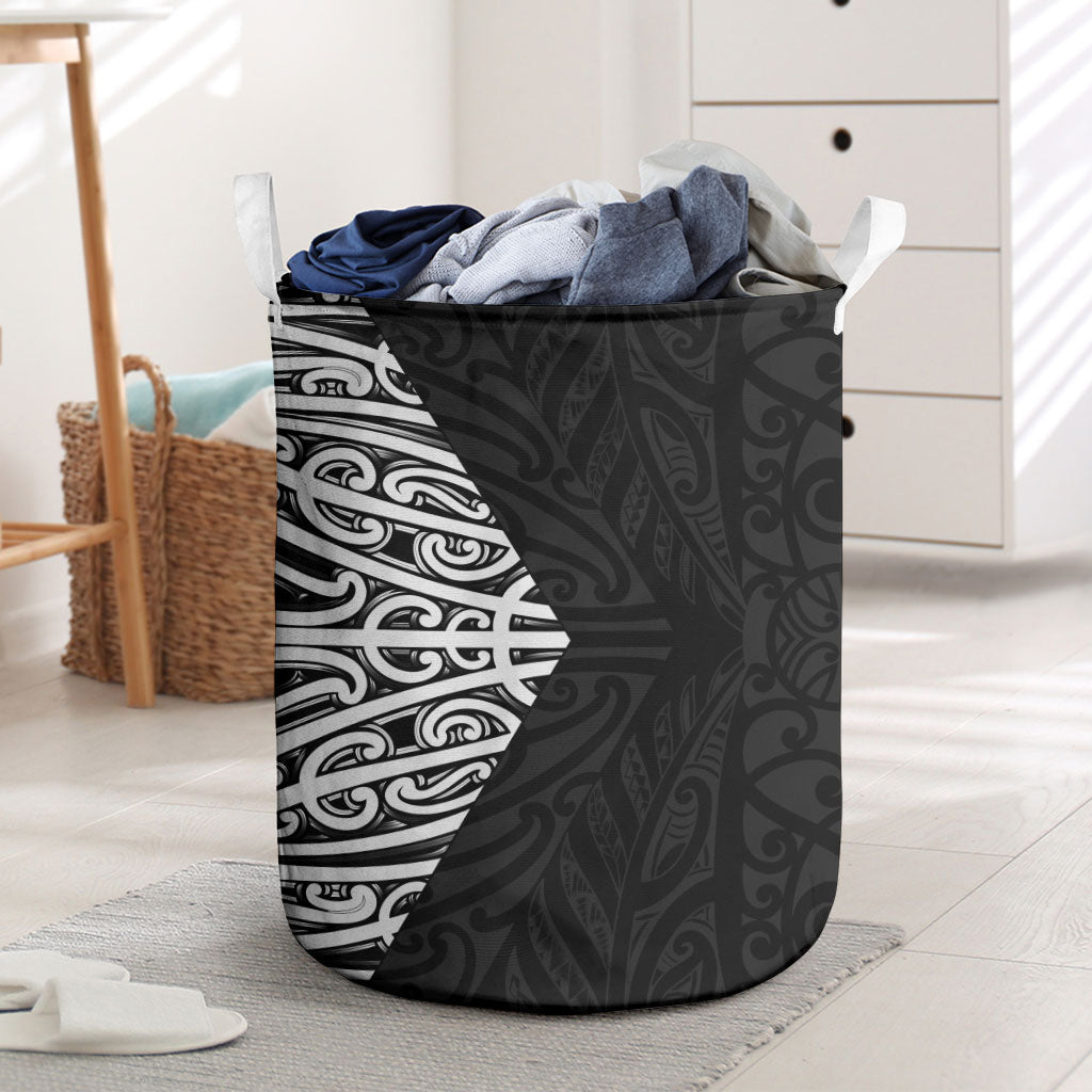 Black New Zealand Puhoro Maori Tattoo Laundry Basket LT14 Black - Polynesian Pride