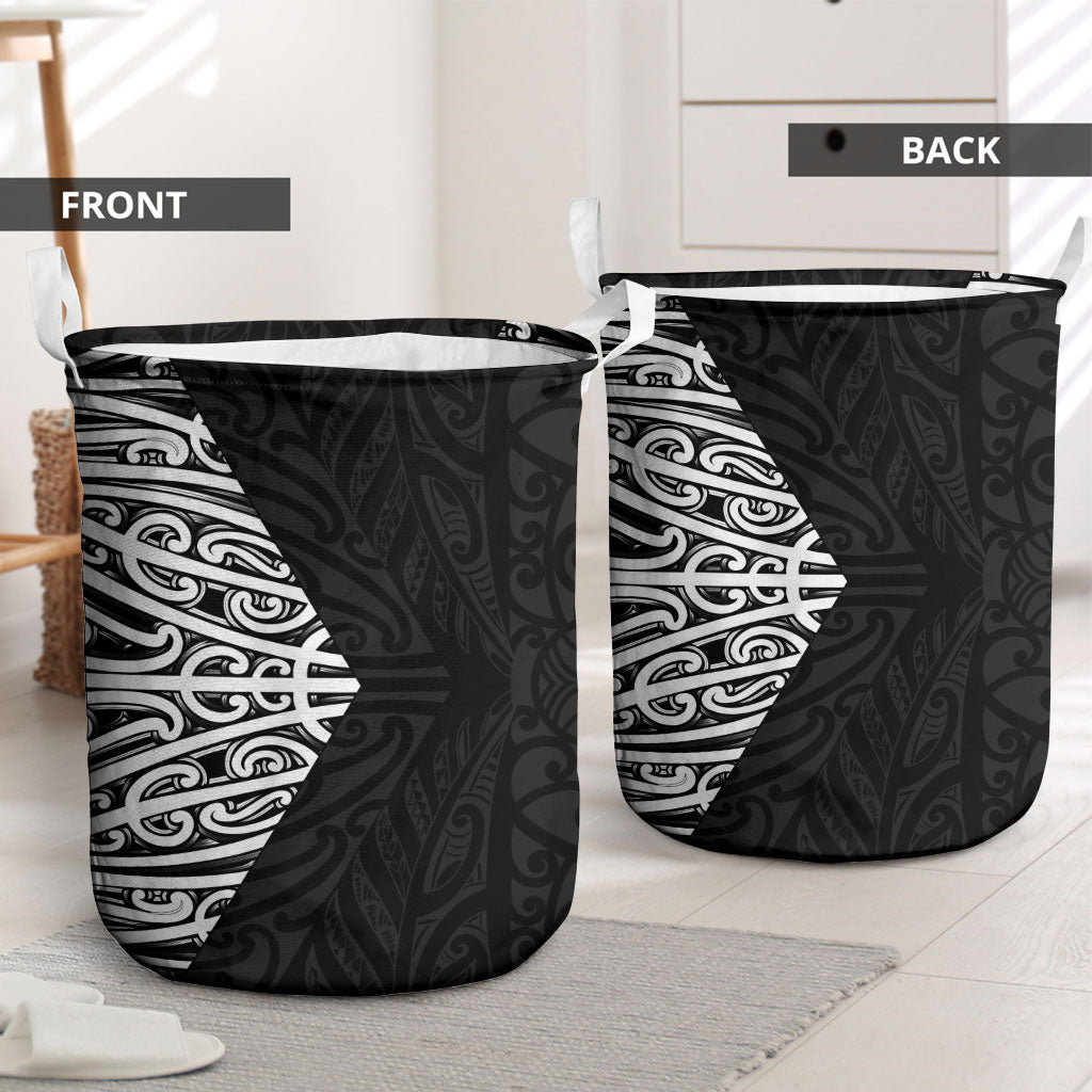 Black New Zealand Puhoro Maori Tattoo Laundry Basket LT14 - Polynesian Pride