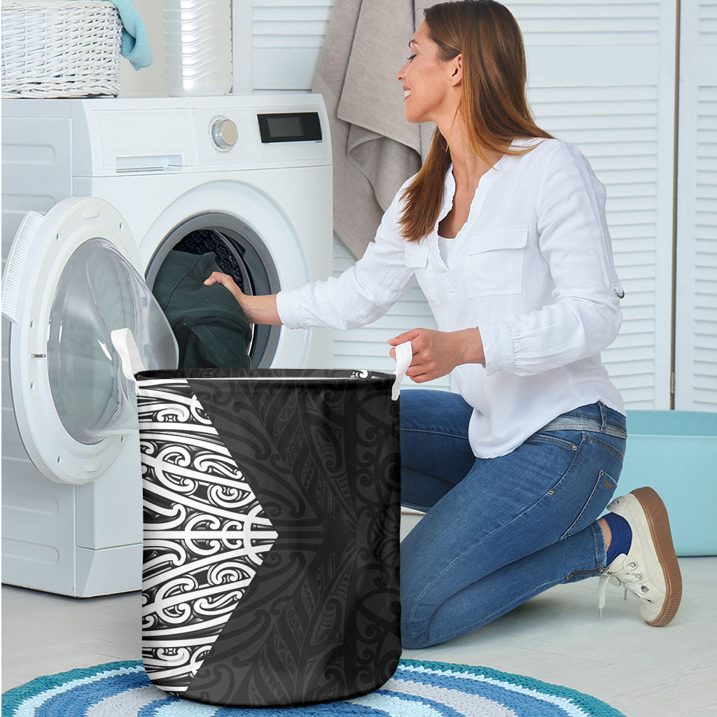 Black New Zealand Puhoro Maori Tattoo Laundry Basket LT14 - Polynesian Pride