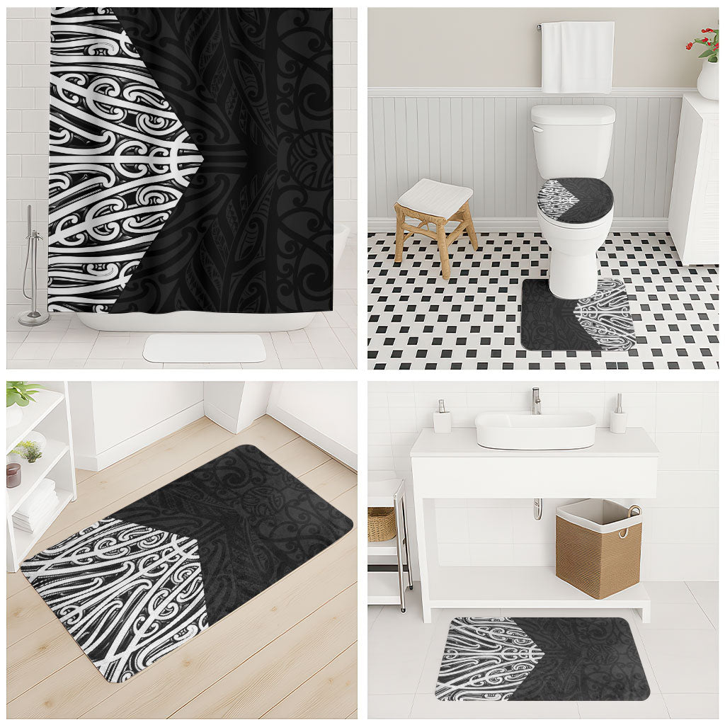Black New Zealand Puhoro Maori Tattoo Bathroom Set LT14 - Polynesian Pride