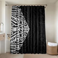 Black New Zealand Puhoro Maori Tattoo Bathroom Set LT14 Shower Curtain Only Black - Polynesian Pride
