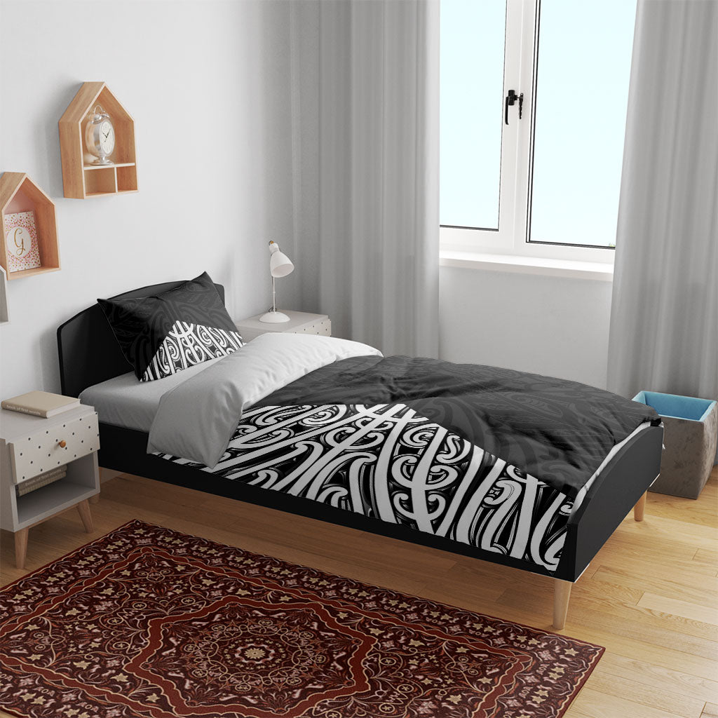Black New Zealand Puhoro Maori Tattoo Bedding Set LT14 - Polynesian Pride