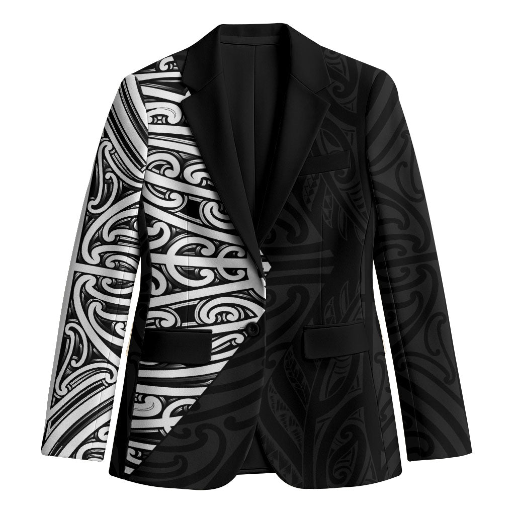 Black New Zealand Puhoro Maori Tattoo Blazer LT14 Unisex Black - Polynesian Pride