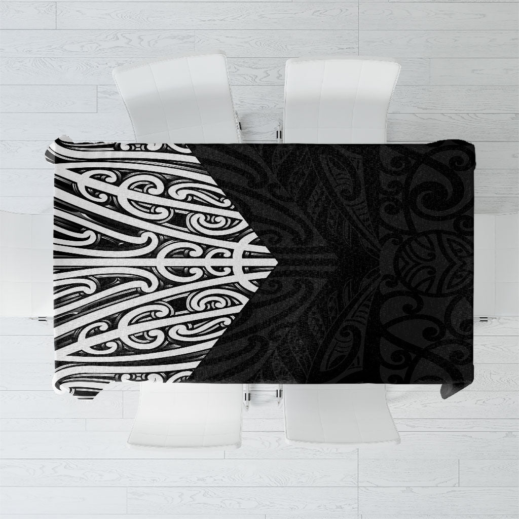 Black New Zealand Puhoro Maori Tattoo Tablecloth LT14 Black - Polynesian Pride