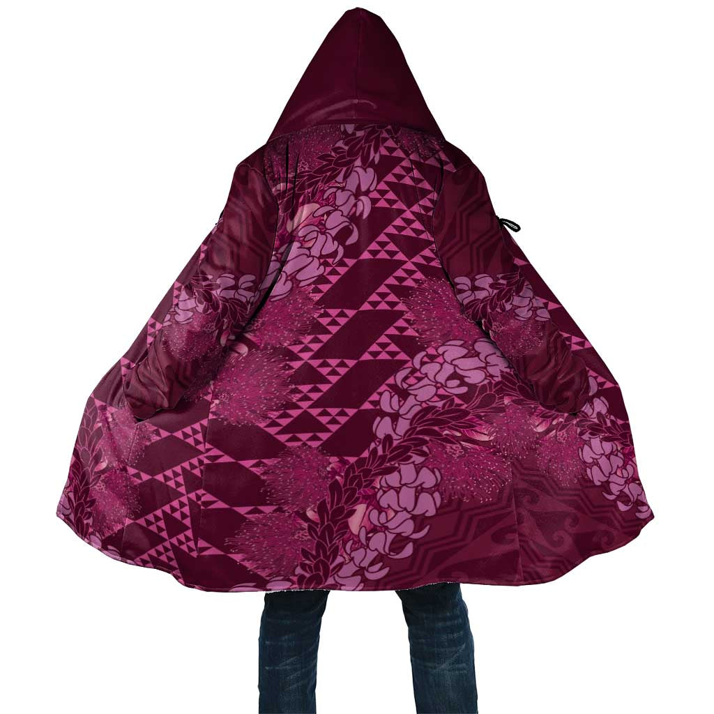 Pink Aloha Hawaii Cloak Hawaiian Kakau Ohia Lehua Lei LT14 Unisex Pink - Polynesian Pride