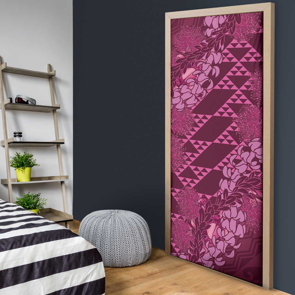 Pink Aloha Hawaii Door Cover Hawaiian Kakau Ohia Lehua Lei LT14 - Polynesian Pride