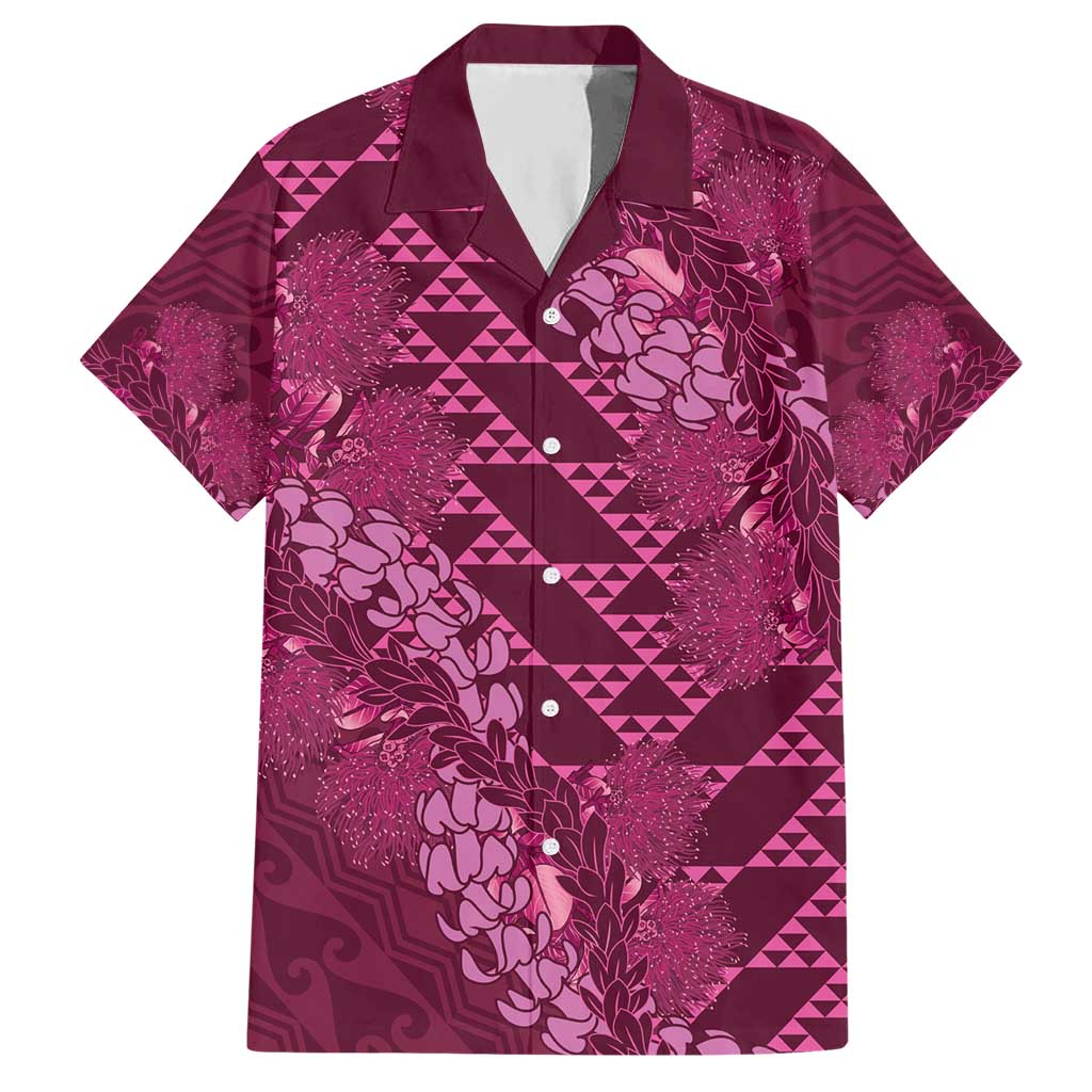 Pink Aloha Hawaii Hawaiian Shirt Hawaiian Kakau Ohia Lehua Lei LT14 Pink - Polynesian Pride