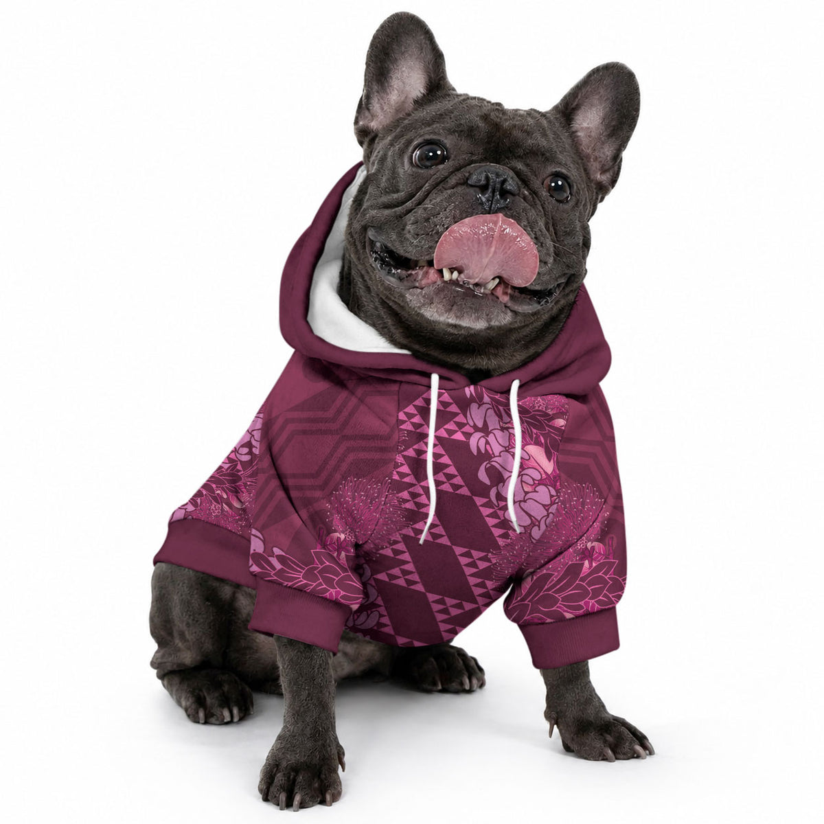 Pink Aloha Hawaii Pet Hoodie Hawaiian Kakau Ohia Lehua Lei LT14 - Polynesian Pride