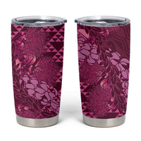 Pink Aloha Hawaii Tumbler Cup Hawaiian Kakau Ohia Lehua Lei LT14 Pink - Polynesian Pride