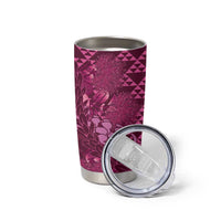 Pink Aloha Hawaii Tumbler Cup Hawaiian Kakau Ohia Lehua Lei LT14 - Polynesian Pride