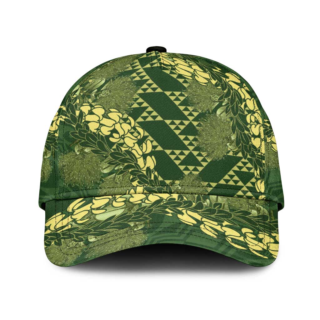 Green Aloha Hawaii Classic Cap Hawaiian Kakau Ohia Lehua Lei LT14 Universal Fit Green - Polynesian Pride