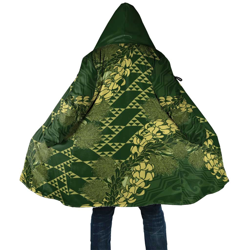 Green Aloha Hawaii Cloak Hawaiian Kakau Ohia Lehua Lei LT14 Unisex Green - Polynesian Pride