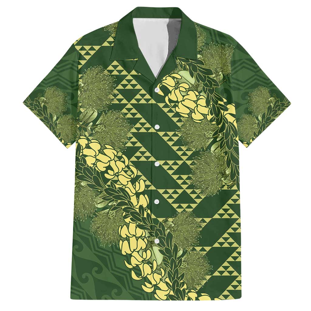 Green Aloha Hawaii Hawaiian Shirt Hawaiian Kakau Ohia Lehua Lei LT14 Green - Polynesian Pride