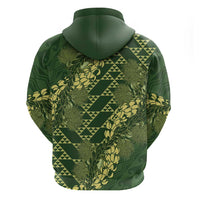 Green Aloha Hawaii Hoodie Hawaiian Kakau Ohia Lehua Lei LT14 - Polynesian Pride