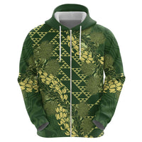 Green Aloha Hawaii Hoodie Hawaiian Kakau Ohia Lehua Lei LT14 - Polynesian Pride