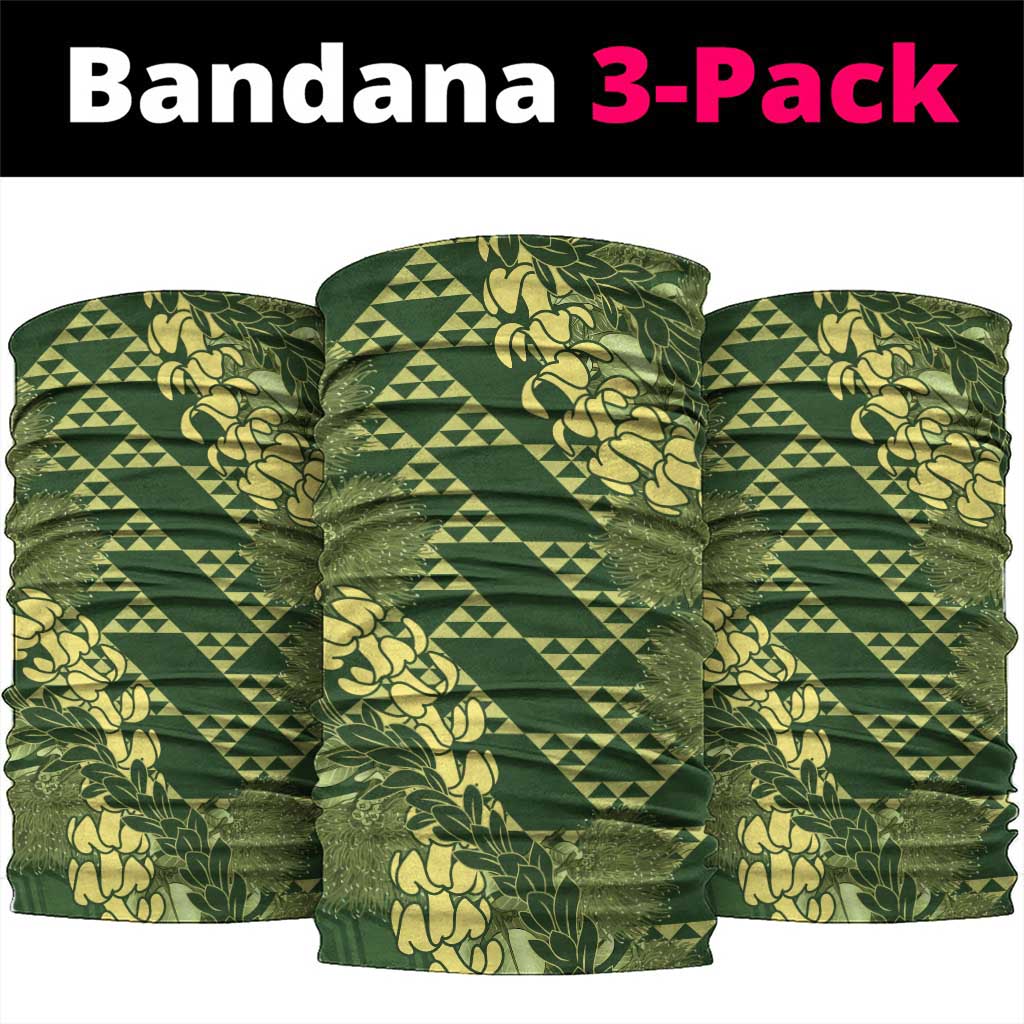 Green Aloha Hawaii Neck Gaiter Hawaiian Kakau Ohia Lehua Lei LT14 package One Size: 25*50cm Green - Polynesian Pride