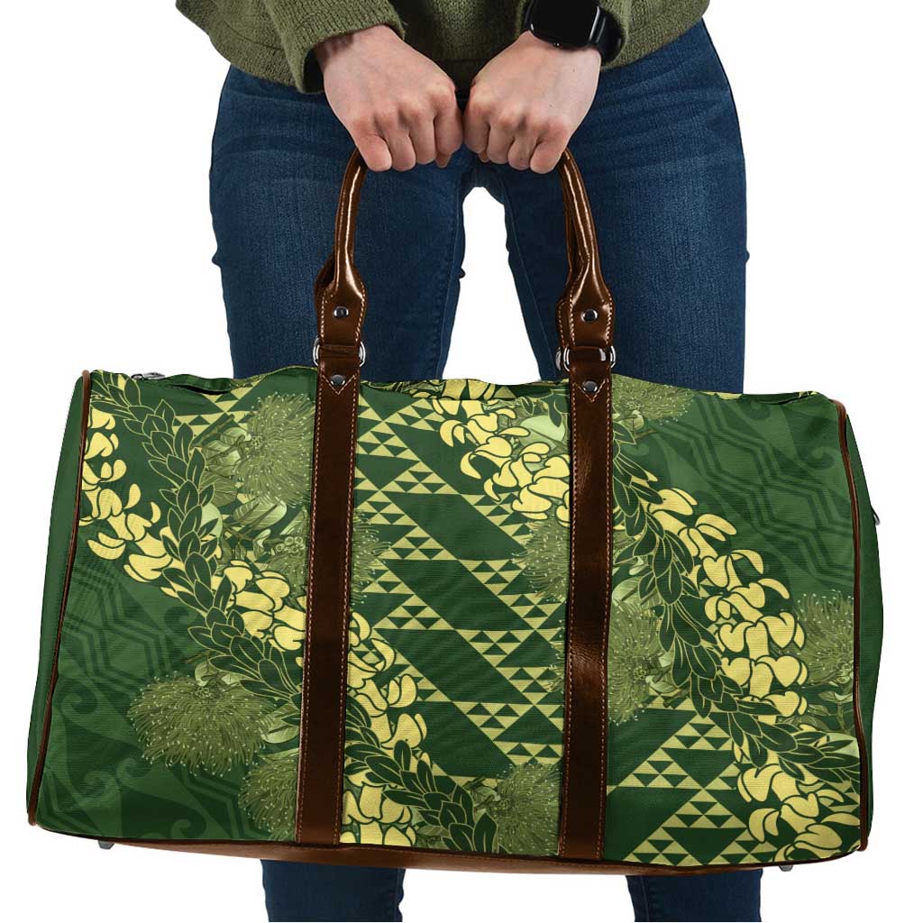 Green Aloha Hawaii Travel Bag Hawaiian Kakau Ohia Lehua Lei LT14 Green - Polynesian Pride