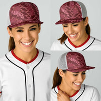 Maroon Aloha Hawaii Baseball Net Cap Hawaiian Kakau Ohia Lehua Lei LT14 - Polynesian Pride